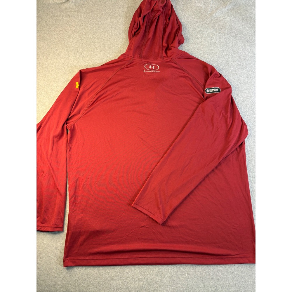 Under Armour NFL Washington Redskins HeatGear Hoodie Men 2XL Burgundy Red Henley - Picture 12 of 15
